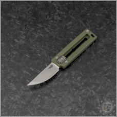 (#DRD-KTO-03) D Rocket Design KatanoO Manual OTF Green G-10 Handle - Front