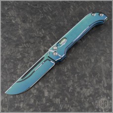 D Rocket Design Aqua KatanaXA Drop Point Automatic Folder S/A Knife (2.875in Plain M390) DRD-Katbl-02