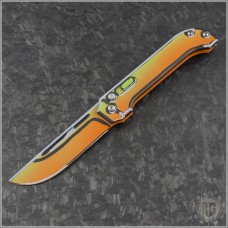 D Rocket Design Orange KatanaXA Drop Point Automatic Folder S/A Knife (2.875in Plain M390) DRD-Katbl-04