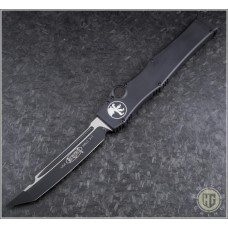 Microtech Knives Halo V T/E Automatic OTF S/A Knife (4.6in Black Plain D2) HG-0059