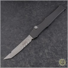 Microtech Knives Halo III T/E Automatic OTF S/A Knife (4in Stonewashed Part Serr 154-CM) HG-0110