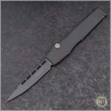 Microtech Knives Halo II S/E Automatic OTF S/A Knife (4in Black Plain 154-CM) HG-0112