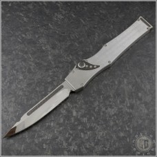 Microtech Knives Custom Stainless Steel Halo V S/E Automatic OTF S/A Knife (4.6in Mirror Polished Plain) HG-0131