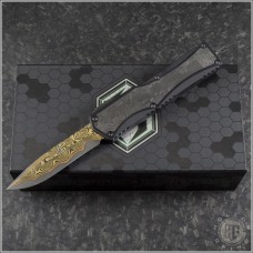 Heretic Knives Custom Colossus Recurve Automatic OTF D/A Knife (3.5in Damascus Plain ) HTK-COLO-008