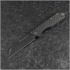 (#HTK-H013-6A-CF) Heretic Knives Carbon Fiber Jinn Slipjoint DLC Plain - Front