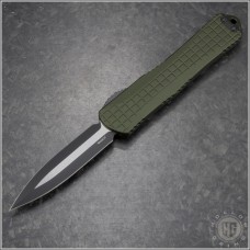 Heretic Knives OD Green Manticore-X D/E Automatic OTF D/A Knife (3.7in Black Plain CPM-Magnacut) HTK-H032F-10A-GRN
