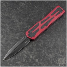 Heretic Knives Red Colossus D/E Automatic OTF D/A Knife (3.5in DLC Plain CPM-Magnacut) HTK-H041-6A-RED