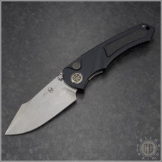 Heretic Knives Pariah S/E Dual-Action Folder Dual Action Knife (3.75in Stonewashed Plain ELMAX) HTK-H048-2A