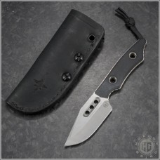 Heretic Knives OD Green Kobold Bowie Fixed Knife (2.625in Stonewashed Plain Magnacut) HTK-H065-2A-BK-G10