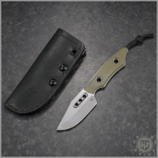 Heretic Knives OD Green Kobold Bowie Fixed Knife (2.625in Stonewashed Plain Magnacut) HTK-H065-2A-OD-G10