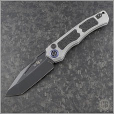 (#HTK-H100-8A-BLZ) Heretic Knives Blizzard White Wraith V4 Tanto Plain - Front