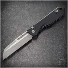 Heretic Knives Jinn Auto Wharncliffe Automatic Folder S/A Knife (3in Battleworn Plain Magnacut) HTK-H113-5A