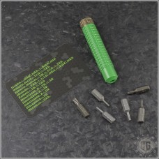 (#HTK-H995) Heretic Knives Green Tool Kit with Bronze cap - Front