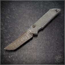 Jake Hoback Knives Custom Titanium Tradecraft T/E Automatic Folder S/A Knife (3.25in Fallout Plain CTS-XHP) JHB-TAC-02