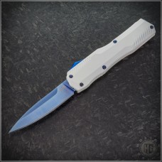 Kershaw Knives White Livewire S/E Automatic OTF Dual Action Knife (3.3in Blue Plain Magnacut) KS-9000WBLU