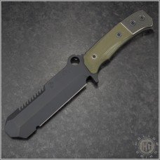 (#MKT-EOD-002) Medford Knife & Tool USMC EOD OD Green Handle - Black Blade - Front