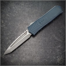 (#MKT-MERC1-008) Medford Knife & Tool Blue Merc-1 OTF T/E Blade Tumbled - Front