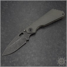 Strider Knives Gray SnG S/E Folder Knife (3.5in Black Plain CTS-XHP) MSK-SNG-003