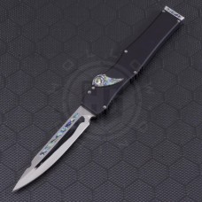 Microtech Knives Custom Halo 2.5 Clip Point Automatic OTF S/A Knife (4.6in Mirror Polished Plain ELMAX) MTC-0067