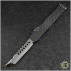 Microtech Knives Custom Halo VI Hellhound Tanto Automatic OTF S/A Knife (4.5in Mirror Polished Plain M390) MTC-0305