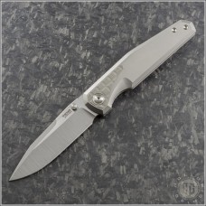 (#PenaX-Alacran-01) Pena Knives X-Series Alacran Frag Titanium Satin Plain - Front