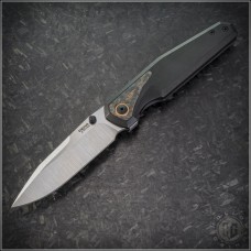 (#PenaX-Alacran-03) Pena Knives X-Series PVD Alacran Snakeskin Inlay Satin Plain - Front