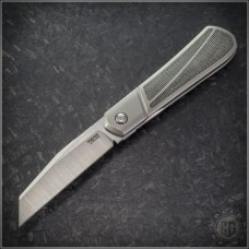 (#PenaX-XLRaptor-01) Pena Knives X-Series XL Raptor Black Miarta Inlay Satin Plain - Front