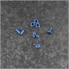 (#RH-CHK-35-TiSB) Rick Hinderer Knives XM-18 3.5" Titanium Stonewash Blue Hardware Kit - Front