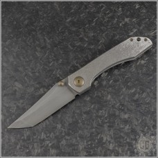 (#SCC-ThumbTo-001) Simeon Custom Knives Thumb-To Bright Bark Finish - Front
