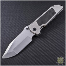 (#SHUN-CFS-C) Alex Shunnarah Custom CFS Ti Framelock w/ CF Inlay - Front