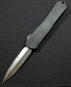 (#HTK-H032-DAM-CF) Heretic Knives Manticore X Damascus Plain D/E Blade w/ CF Top on Handle - Front