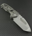 Medford Knife & Tool Custom Titanium Praetorian T/E Folder (3.75in Tumbled Plain D2) MKT-Praet-Ti-001 - Back
