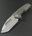 Medford Knife & Tool Custom Titanium Praetorian T/E Folder (3.75in Tumbled Plain D2) MKT-Praet-Ti-001 - Front
