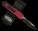 (#125-2RD) Microtech UTX-85 Red Handle Black Serrated - Back