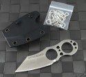 Brous Blades Metal Silent Solder Ranger S/E Fixed Knife (2.1in Stonewashed Plain D2) JB-SS-RANGER - Front