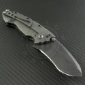 Direware Custom Carbon Fiber S-90 Recurve Folder Knife (3.1in Black Plain M390) HG-0005 - Back