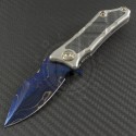Guardian Tactical Custom Titanium Exilis S/E Flipper S/A Knife (2.75in Damascus Plain CPM-154) GUA-Exi-Ti-Cf-Dam - Front