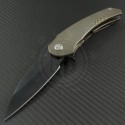 Medford Knife & Tool Bronze Viper S/E Flipper (4in Matte Black Oxide Plain D2) MKT-VIP-001 - Front
