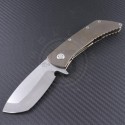 Medford Knife & Tool Colored Ti TFF-2 T/E Folder (4in Tumbled Plain D2) MKT-TFF2-001 - Front