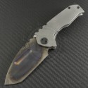 Medford Knife & Tool Custom Titanium Genesis T T/E Folder (3.75in Vulcan Plain S35-VN) MKT-GenT-001 - Front