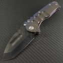 Medford Knife & Tool Custom Titanium Praetorian T/E Folder (3.75in Tumbled Plain S35-VN) MKT-Praet-Ti-002 - Front
