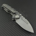 Medford Knife & Tool Flamed Ti Micro Praetorian Drop Point Folder (2.8in Tumbled Plain D2) MKT-MPrat-001 - Back