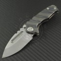 Medford Knife & Tool Flamed Ti Micro Praetorian Drop Point Folder (2.8in Tumbled Plain D2) MKT-MPrat-001 - Front