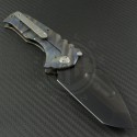 Medford Knife & Tool Flamed Ti Praetorian T T/E Folder (3.75in Matte Black Oxide Plain D2) MKT-Prat-004 - Back