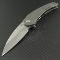 Medford Knife & Tool Titanium Viper S/E Flipper (4in Tumbled Plain D2) MKT-VIP-002 - Front