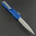 Microtech Knives Blue Ultratech D/E Automatic OTF D/A Knife (3.44in Satin Part Serr ELMAX) 120-5BL-TRI - Back
