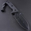 Microtech Knives Crosshair D/E Fixed Knife (5in Black Plain ELMAX) 101-1BL - Back
