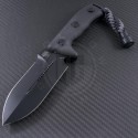 Microtech Knives Crosshair D/E Fixed Knife (5in Black Plain ELMAX) 101-1BL - Front