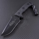 Microtech Knives Currahee S/E Fixed Knife (4.48in Black Plain ELMAX) 102-1BL - Front