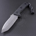 Microtech Knives Currahee T/E Fixed Knife (4.48in Stonewashed Part Serr ELMAX) 103-11 - Front